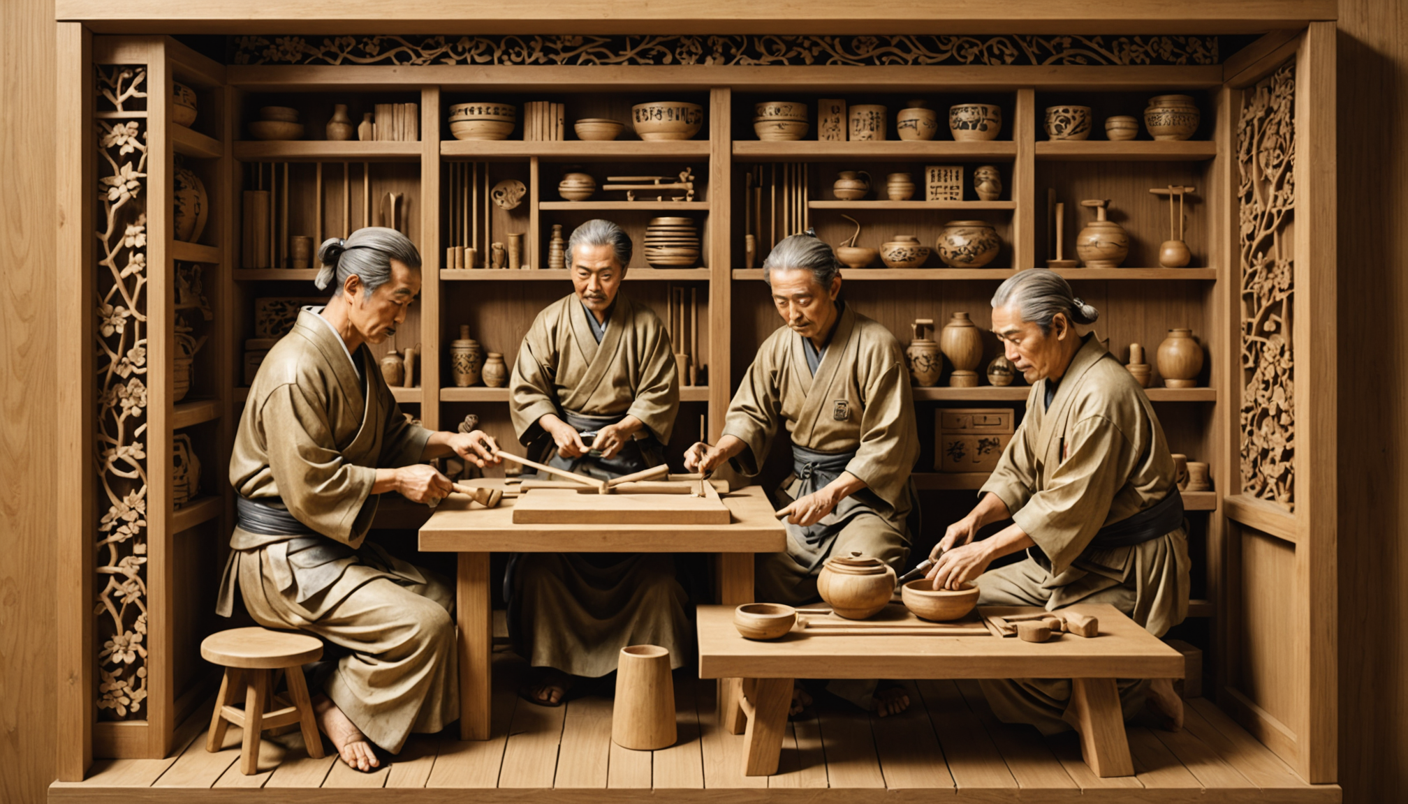 Découvrez l’art du bas-relief en bois japonais : une technique sculpturale fascinante