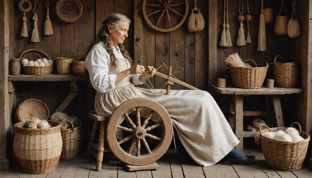La transformation de la toison en fil grâce au rouet : un artisanat ancestral