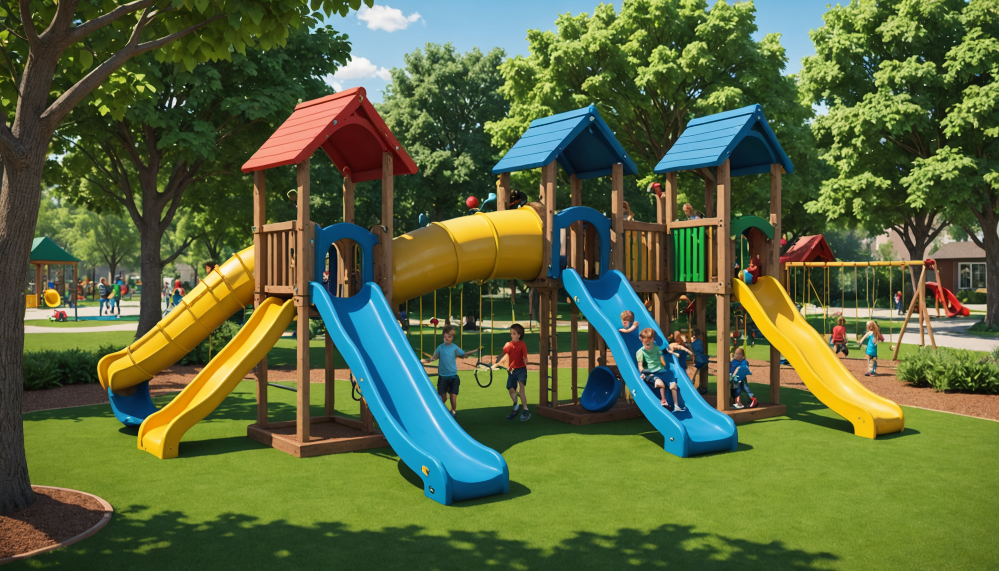 Une aire de jeux écologique pour enfants, conçue avec des matériaux recyclés