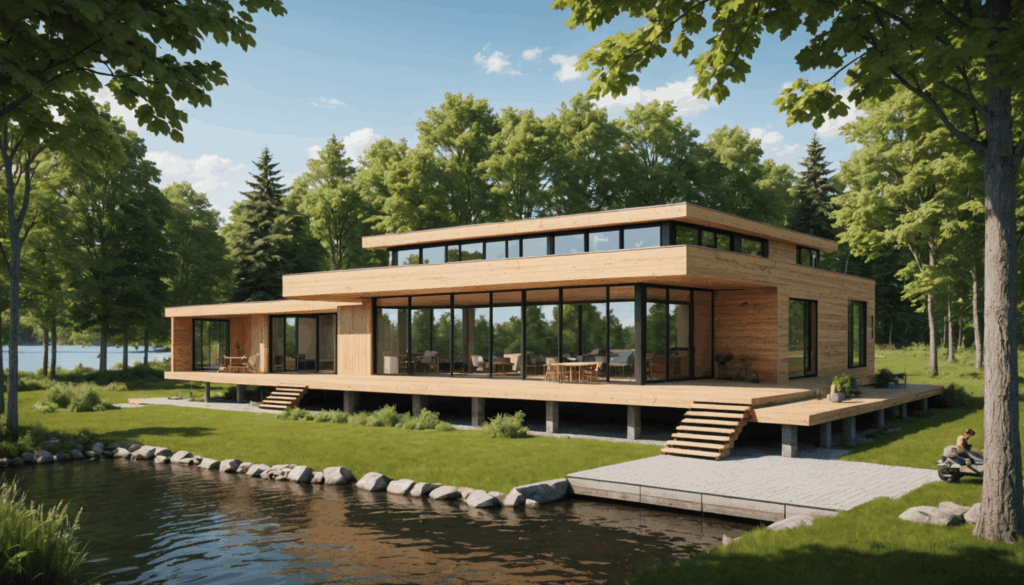 Wolfe Island passive : l'art de bâtir avec le bois lamellé-croisé