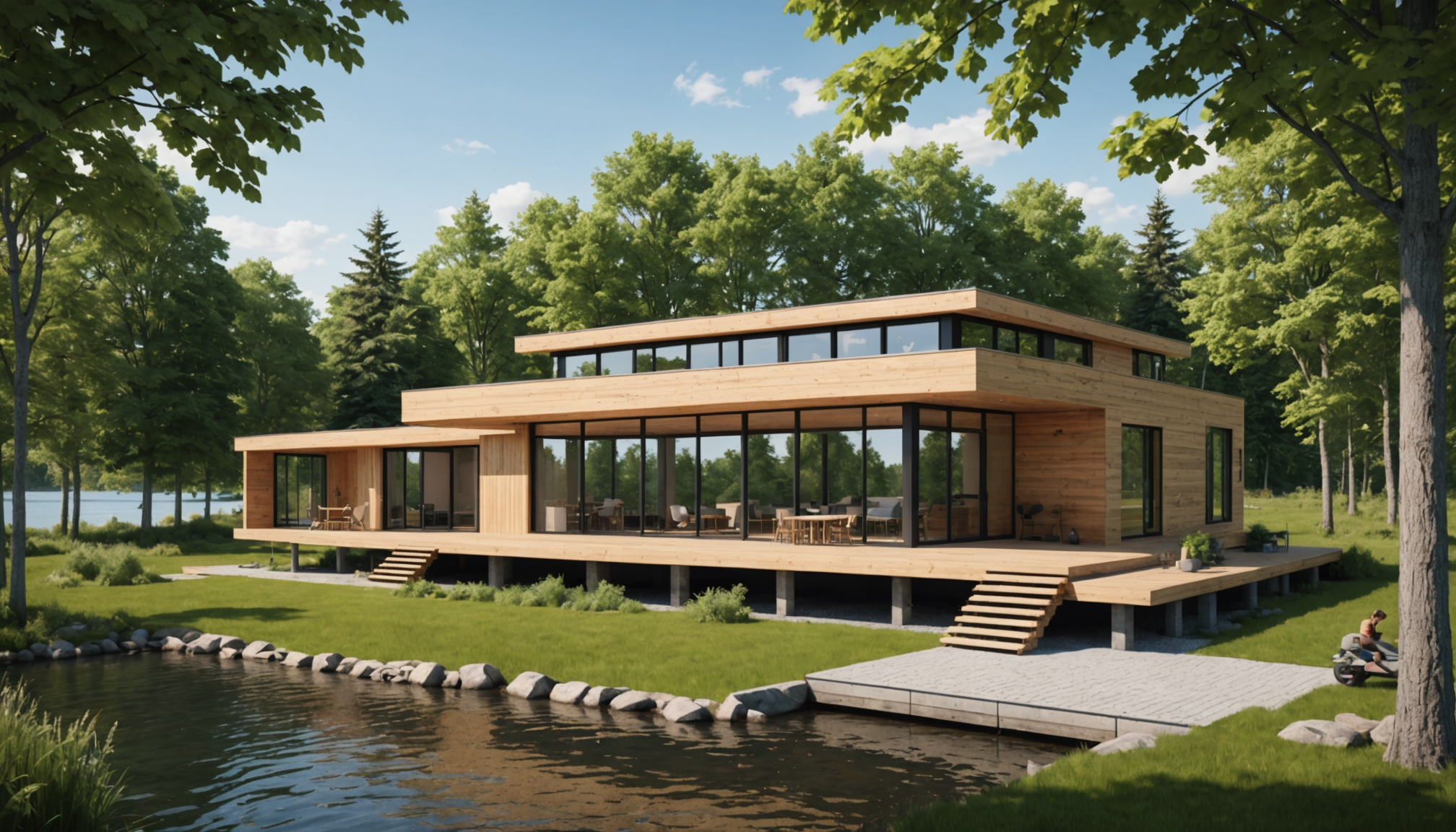 Wolfe Island passive : l’art de bâtir avec le bois lamellé-croisé