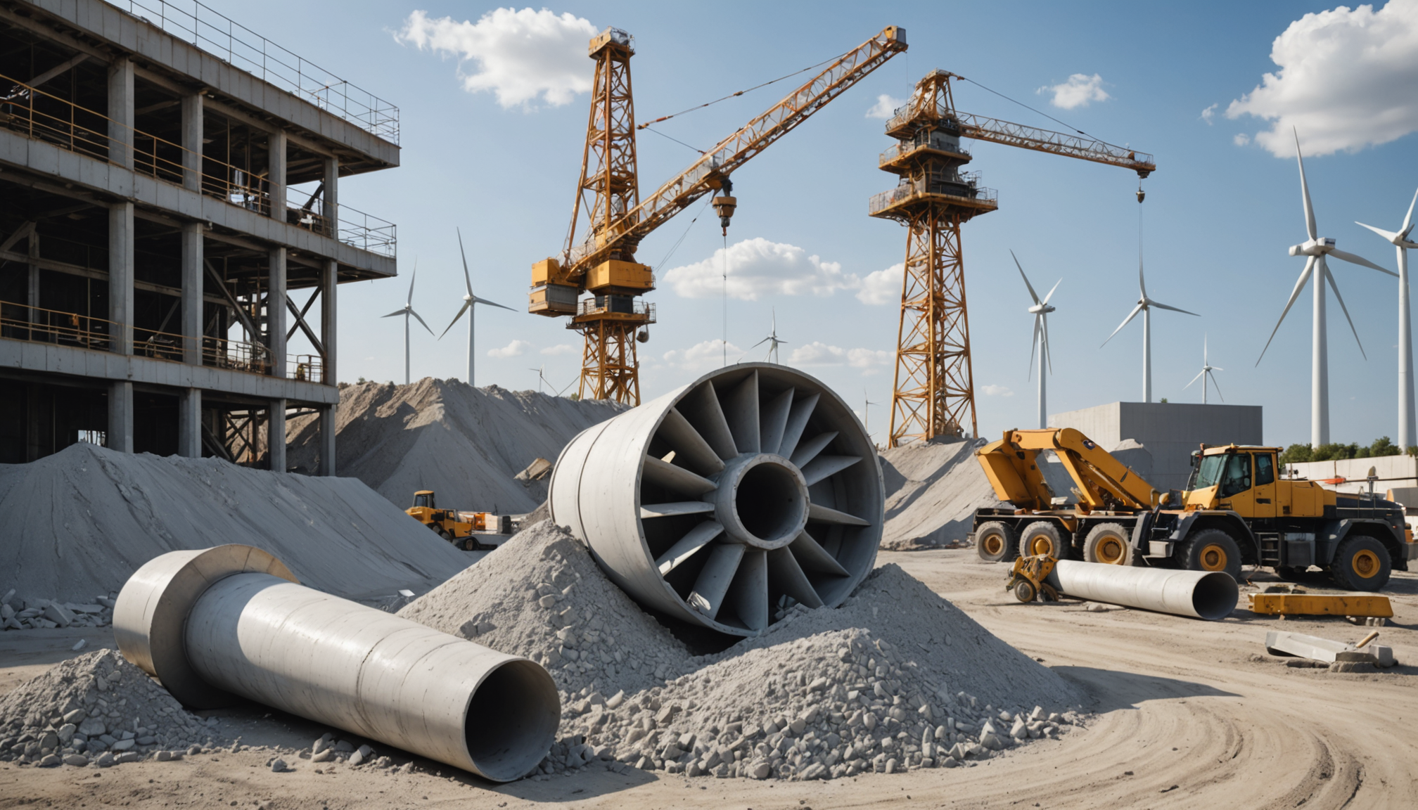mortier à base de ciment durable avec des matériaux recyclés issus de pales d’éoliennes en fin de vie
