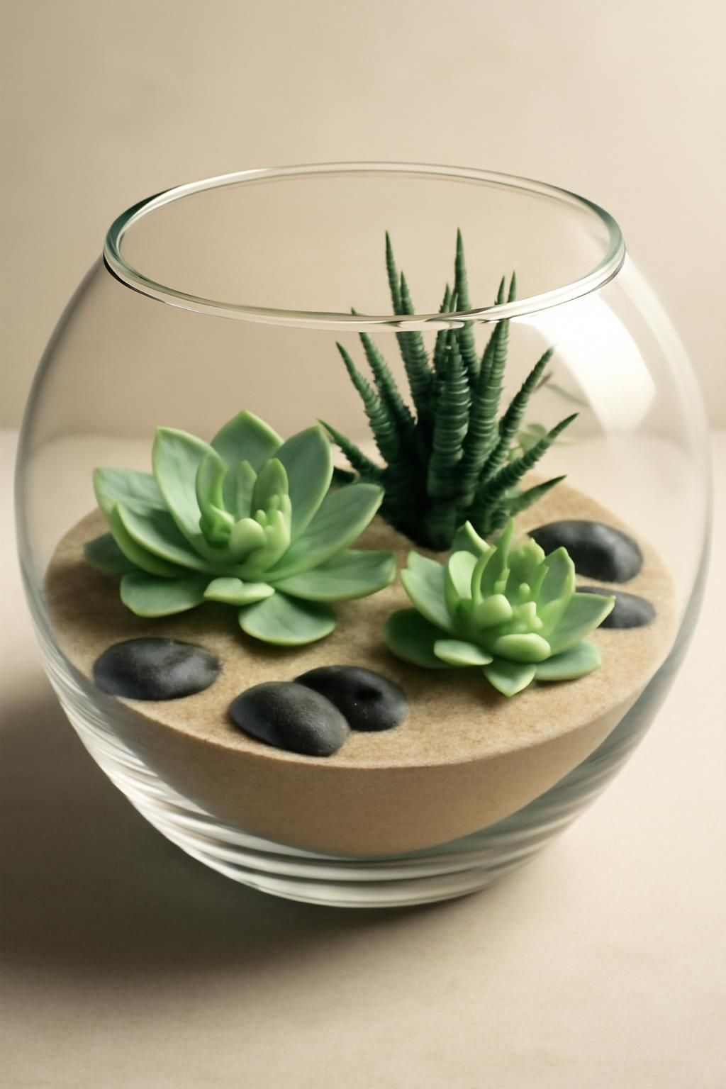 Découvrez l'élégance du désert en miniature avec notre terrarium plante grasse artisanal. Idéal pour décorer votre intérieur, il allie naturel, créativité et entretien facile. Offrez ou adoptez cet art végétal unique !
